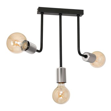 Pendellampe CANDELA 3xE27/15W/230V sort/skinnende krom