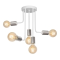 Pendellampe CANDELA 5xE27/15W/230V hvid/skinnende krom