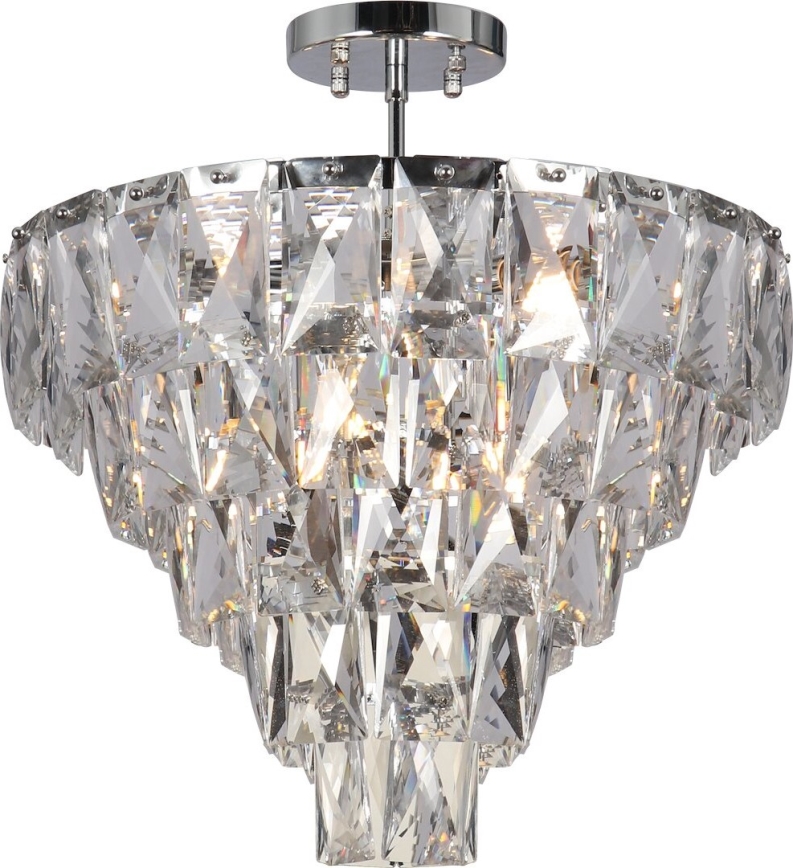 Pendellampe CHELSEA 6xE14/40W/230V diameter 50 cm skinnende krom