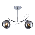 Pendellampe CONNOR 2xE27/15W/230V skinnende krom/grå