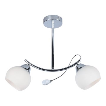 Pendellampe CONNOR 2xE27/15W/230V skinnende krom/hvid