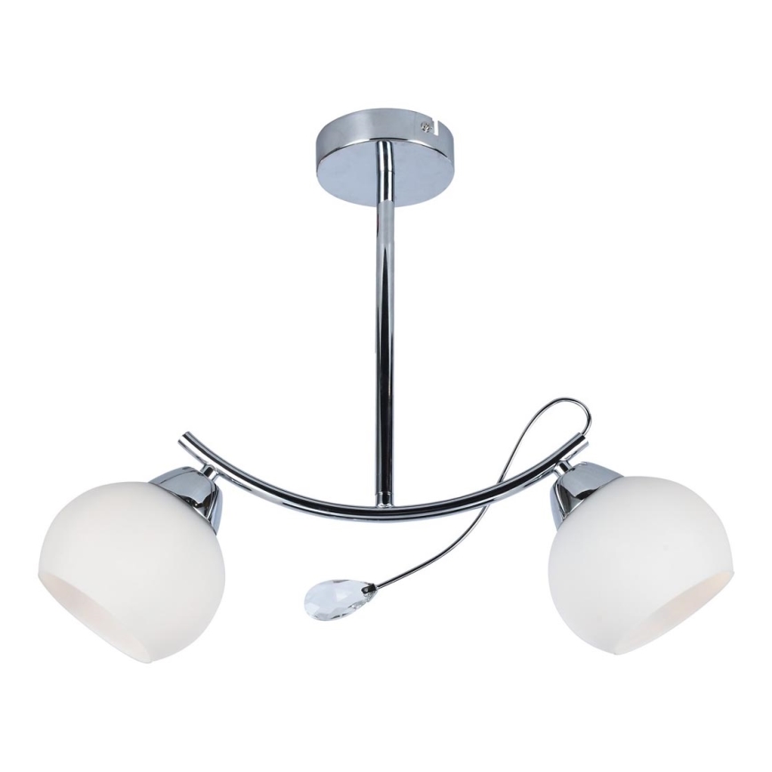 Pendellampe CONNOR 2xE27/15W/230V skinnende krom/hvid