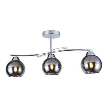 Pendellampe CONNOR 3xE27/15W/230V skinnende krom/grå