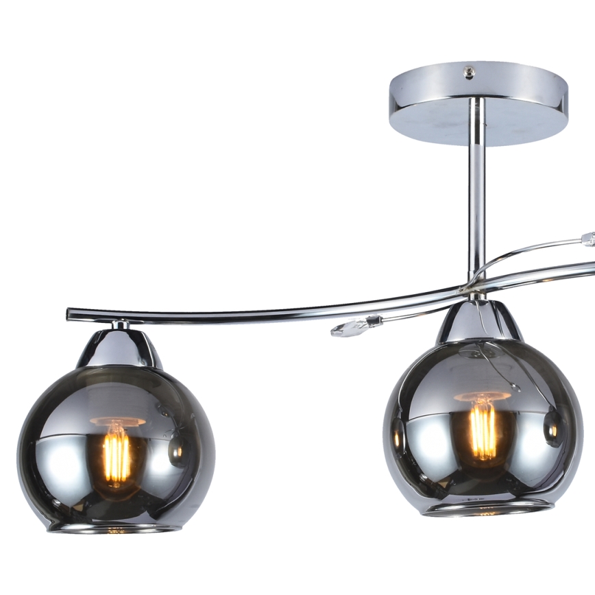 Pendellampe CONNOR 3xE27/15W/230V skinnende krom/grå