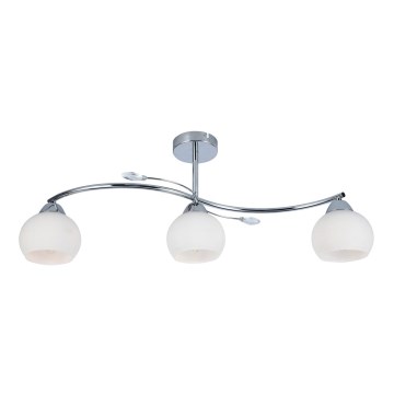 Pendellampe CONNOR 3xE27/15W/230V skinnende krom/hvid