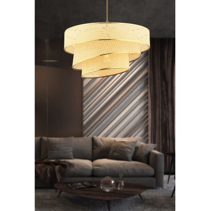 Pendellampe COUPER 1xE27/60W/230V beige/guld