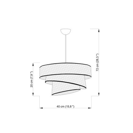 Pendellampe COUPER 1xE27/60W/230V beige/guld