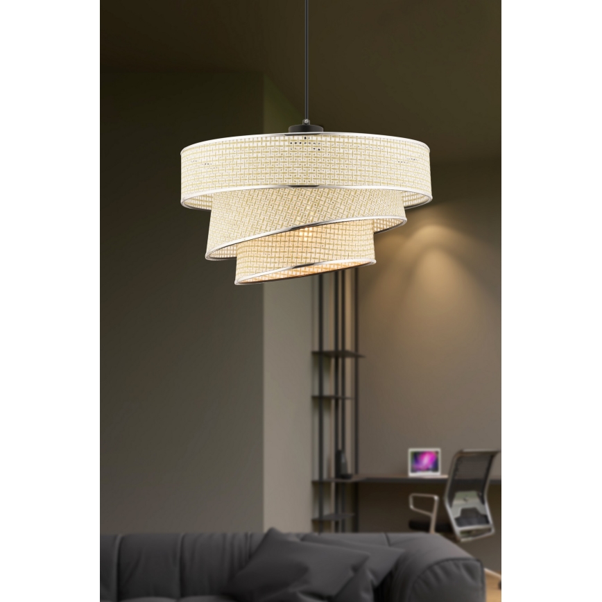 Pendellampe COUPER 1xE27/60W/230V creme/glinsende krom