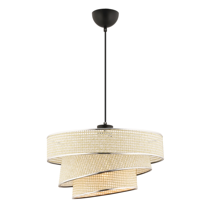 Pendellampe COUPER 1xE27/60W/230V creme/glinsende krom