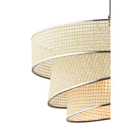 Pendellampe COUPER 1xE27/60W/230V creme/glinsende krom