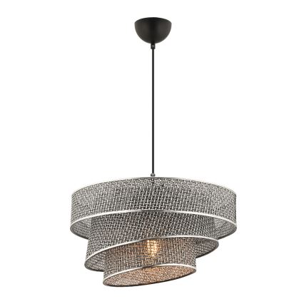 Pendellampe COUPER 1xE27/60W/230V grå/skinnende krom
