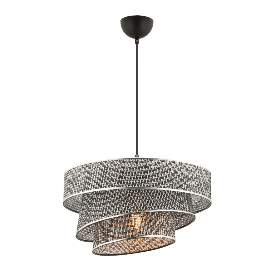 Pendellampe COUPER 1xE27/60W/230V grå/skinnende krom