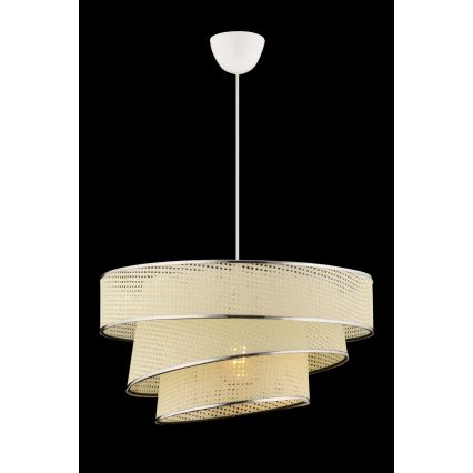 Pendellampe COUPER 1xE27/60W/230V hvid/glinsende krom