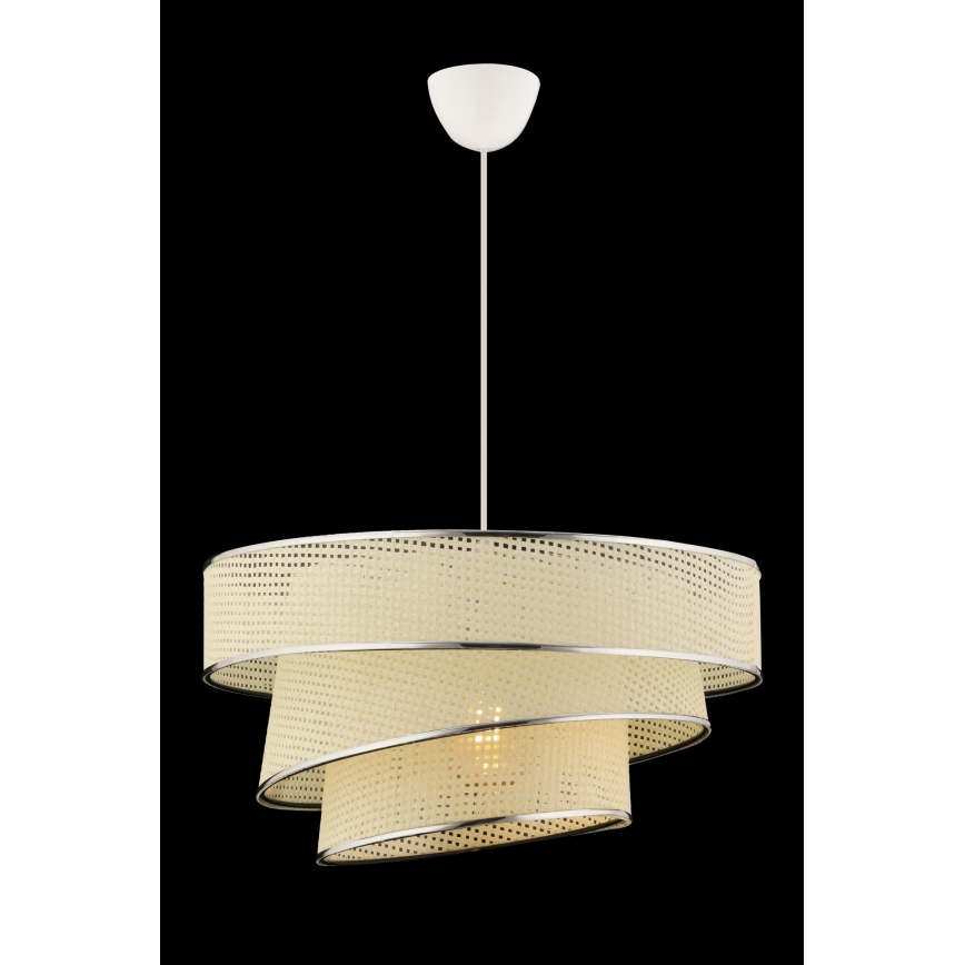 Pendellampe COUPER 1xE27/60W/230V hvid/glinsende krom