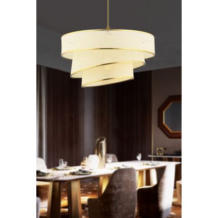 Pendellampe COUPER 1xE27/60W/230V hvid/guld