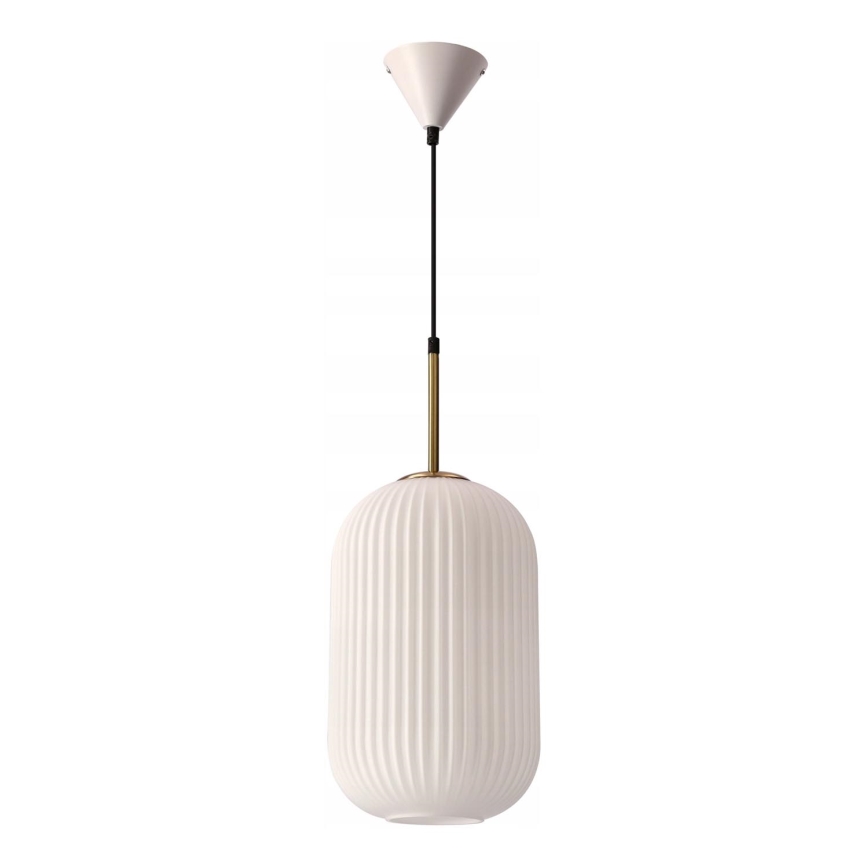 Pendellampe CRESTO 1xE27/40W/230V hvid/guld