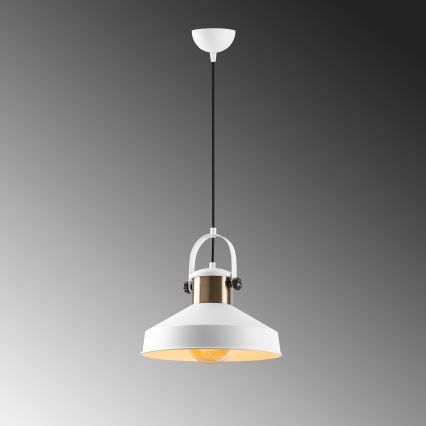 Pendellampe DODO 1xE27/40W/230V hvid/bronze