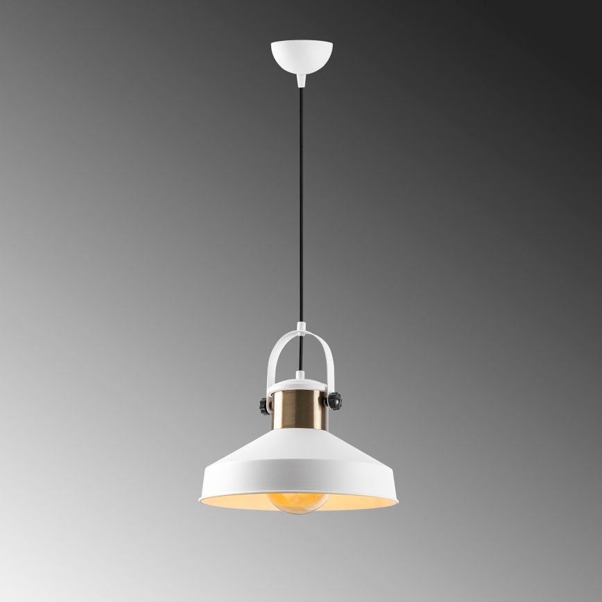 Pendellampe DODO 1xE27/40W/230V hvid/bronze