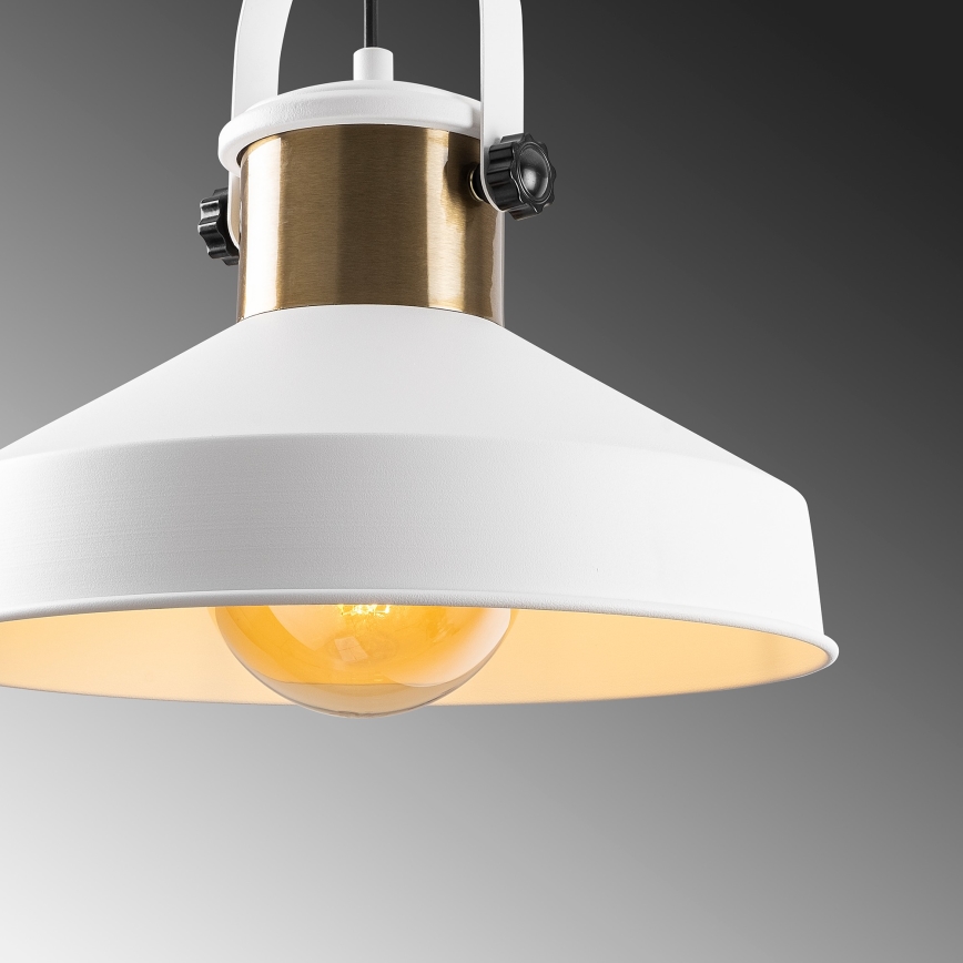 Pendellampe DODO 1xE27/40W/230V hvid/bronze