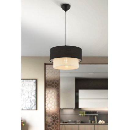 Pendellampe ECHO 1xE27/60W/230V sort/creme