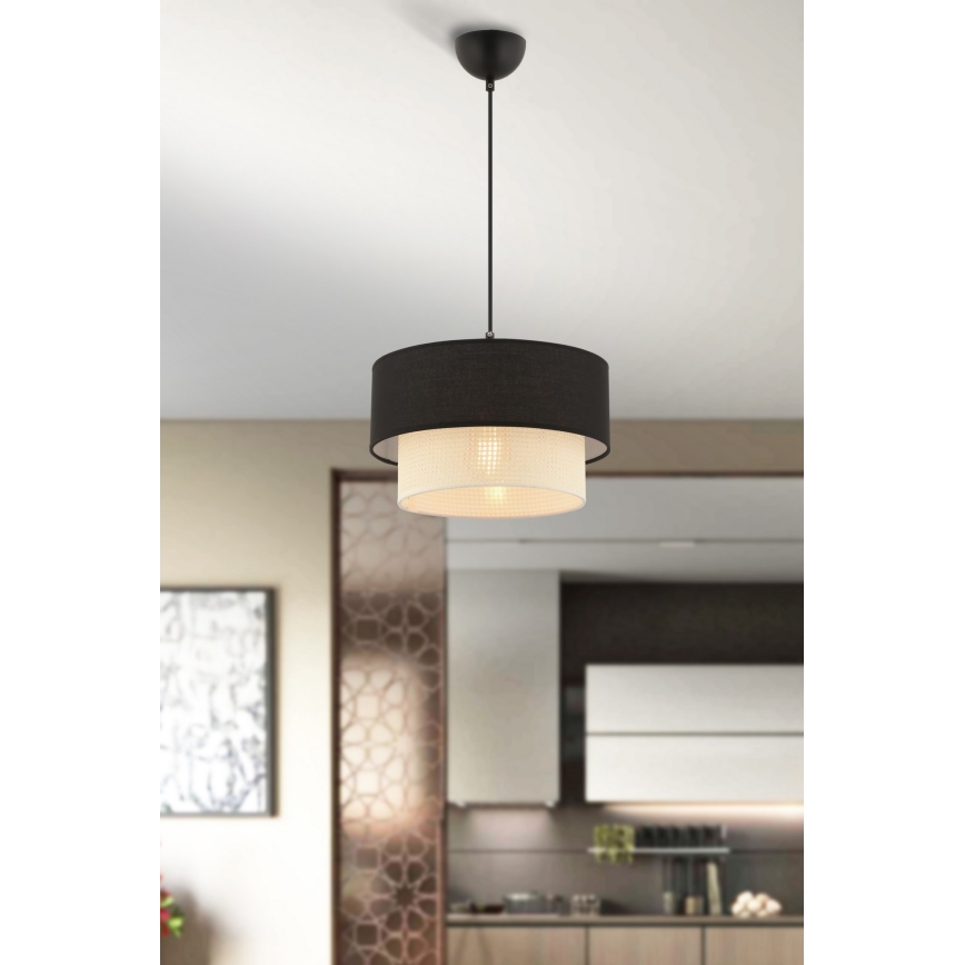 Pendellampe ECHO 1xE27/60W/230V sort/creme