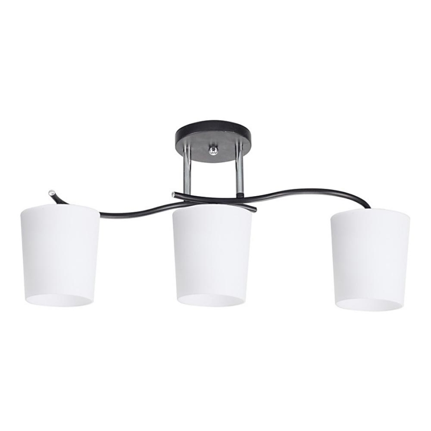 Pendellampe ESNYR 3xE27/40W/230V sort/hvid