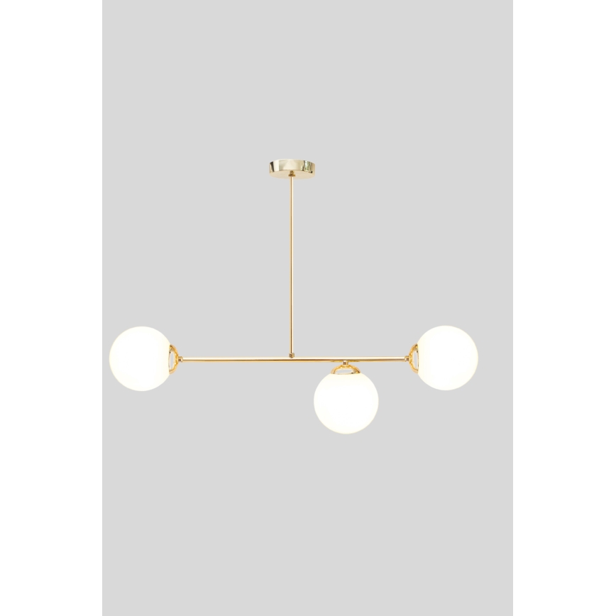 Pendellampe FIRA 3xE27/60W/230V guldfarvet