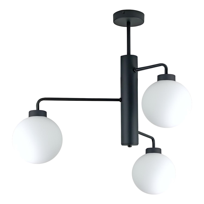 Pendellampe FLEX 3xE27/60W/230V sort/hvid