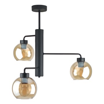 Pendellampe FLEX 3xE27/60W/230V sort/røget beige