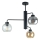 Pendellampe FLEX 3xE27/60W/230V sort/røget sort/røget beige/transparent