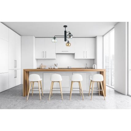Pendellampe FLEX 3xE27/60W/230V sort/røget sort/røget beige/transparent