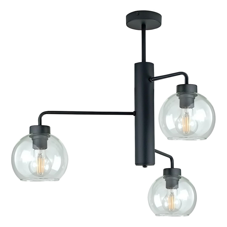 Pendellampe FLEX 3xE27/60W/230V sort/transparent