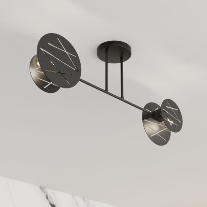 Pendellampe FRICK 2xE27/15W/230V sort