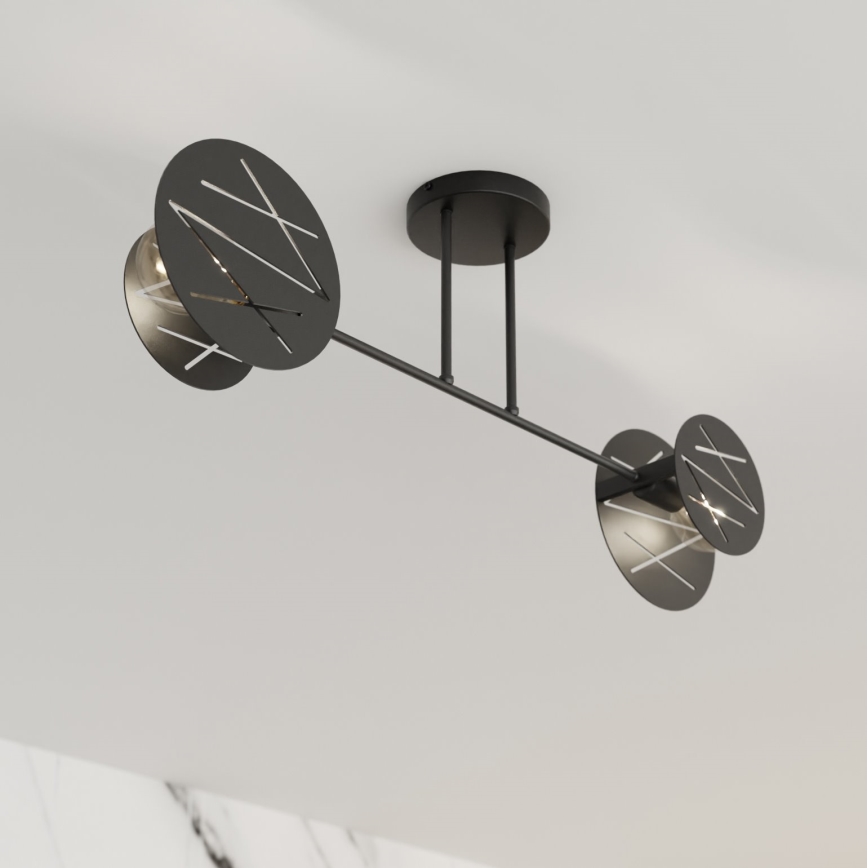 Pendellampe FRICK 2xE27/15W/230V sort