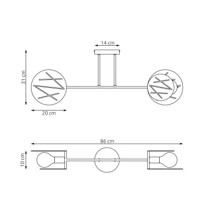 Pendellampe FRICK 2xE27/15W/230V sort