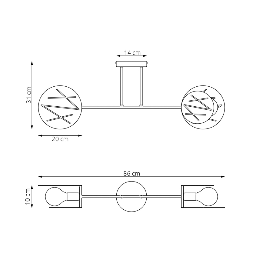 Pendellampe FRICK 2xE27/15W/230V sort