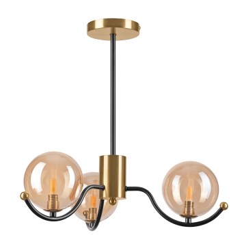 Pendellampe GEORGIA 3xE14/5W/230V guldfarvet/røget beige