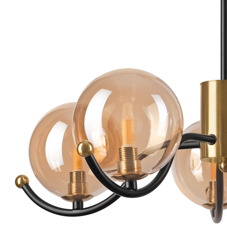 Pendellampe GEORGIA 5xE14/5W/230V guldfarvet/røget beige