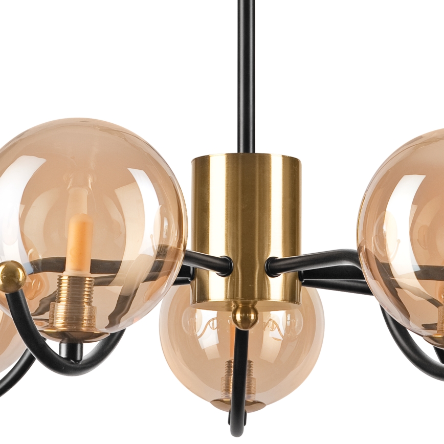 Pendellampe GEORGIA 7xE14/5W/230V guldfarvet/røget beige