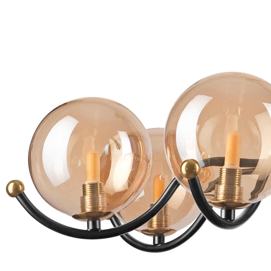 Pendellampe GEORGIA 7xE14/5W/230V guldfarvet/røget beige