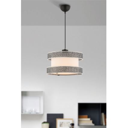 Pendellampe HALO 1xE27/60W/230V creme/grå