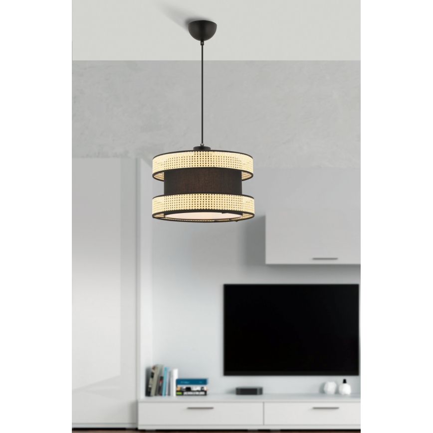 Pendellampe HALO 1xE27/60W/230V sort/beige