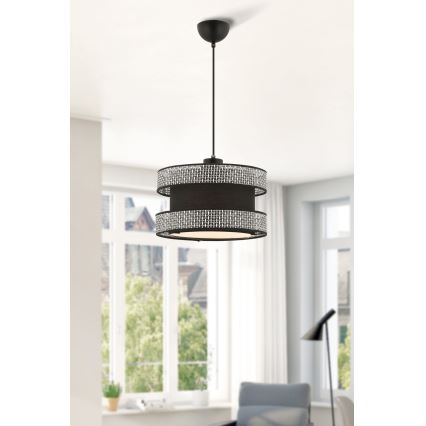 Pendellampe HALO 1xE27/60W/230V sort/grå