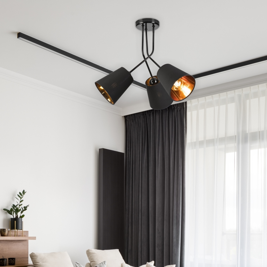 Pendellampe IRMA 3xE27/15W/230V sort