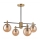 Pendellampe LILOU 4xE14/5W/230V guldfarvet/sort/røget beige
