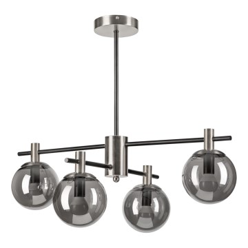 Pendellampe LILOU 4xE14/5W/230V mat krom/røget