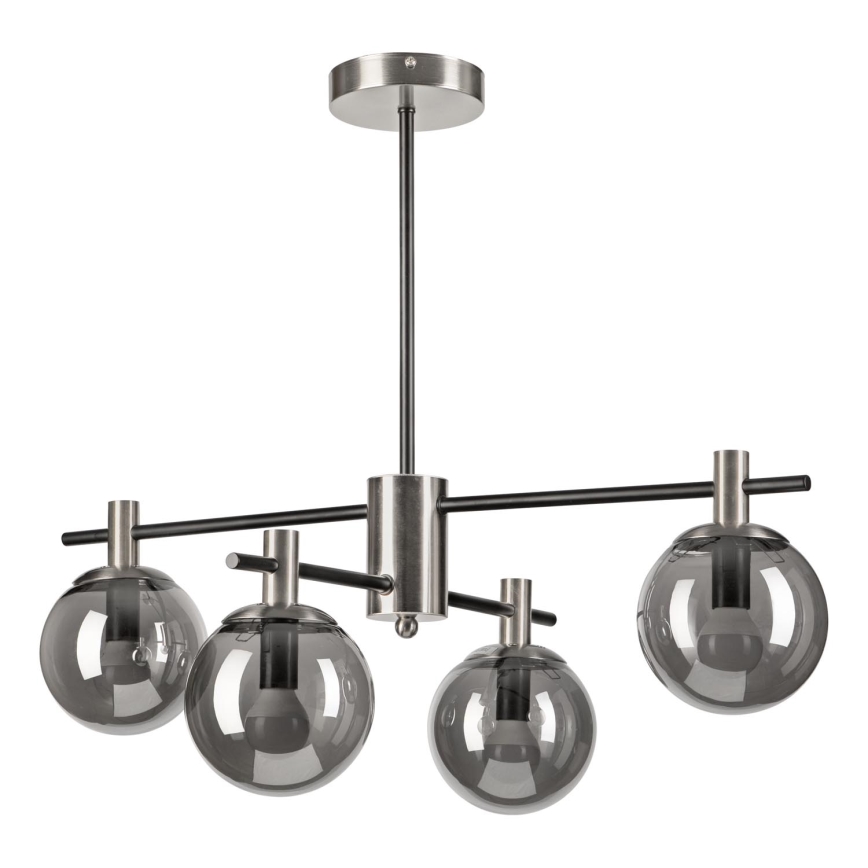 Pendellampe LILOU 4xE14/5W/230V mat krom/røget