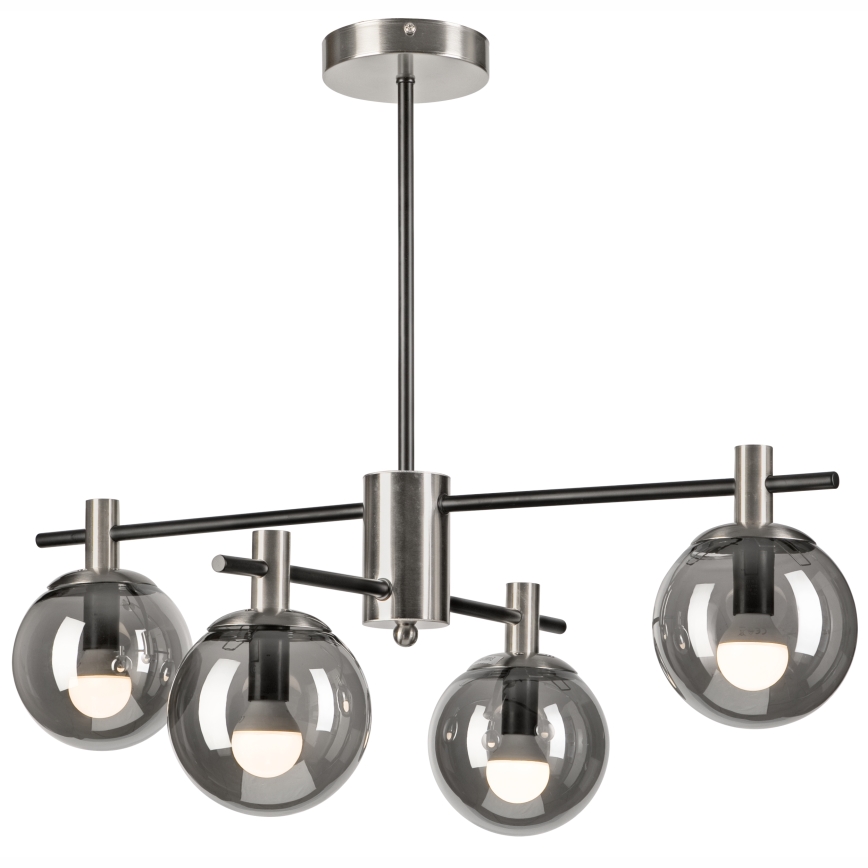 Pendellampe LILOU 4xE14/5W/230V mat krom/røget