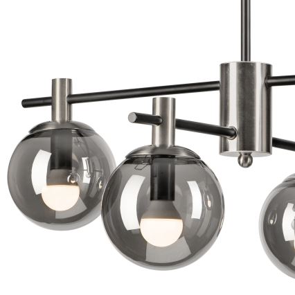 Pendellampe LILOU 4xE14/5W/230V mat krom/røget