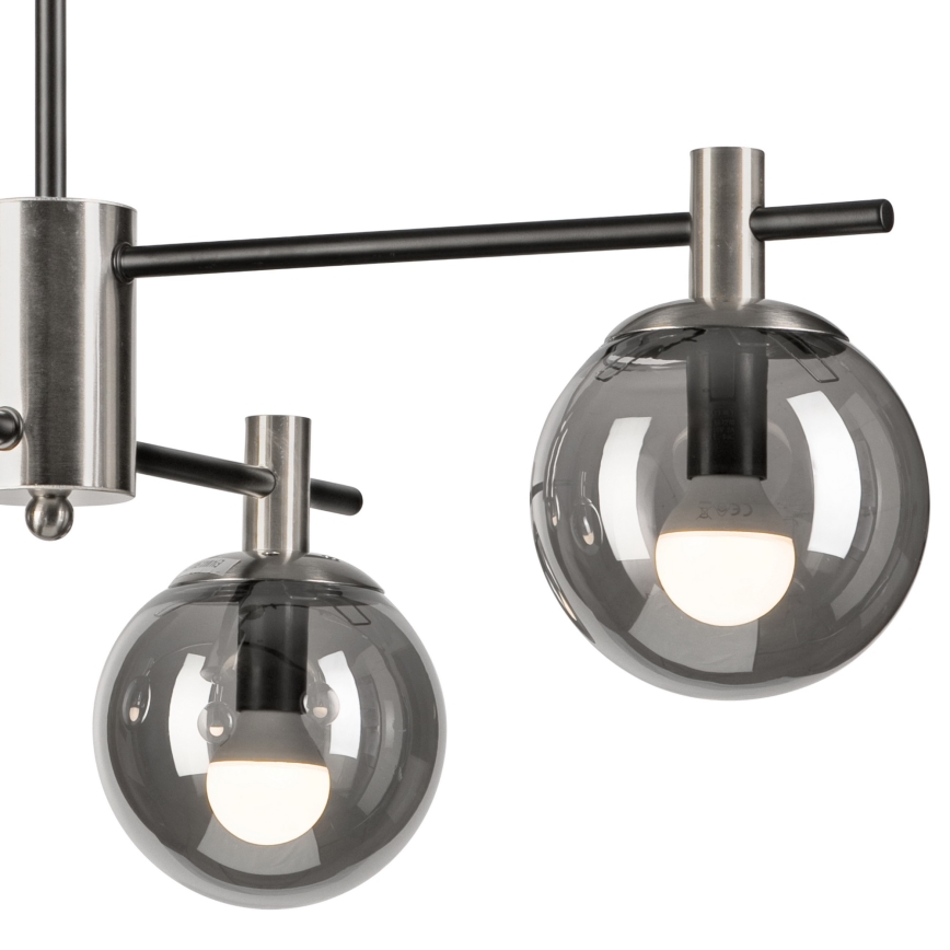 Pendellampe LILOU 4xE14/5W/230V mat krom/røget
